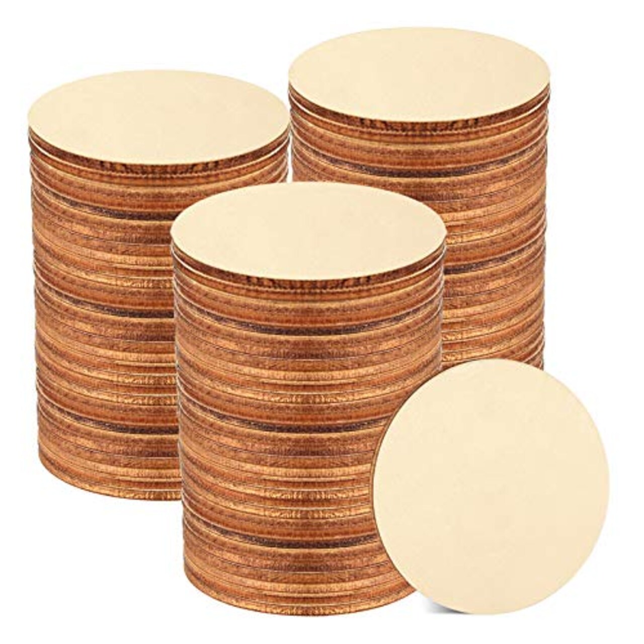 100 Pieces 3 Inch Unfinished Wooden Circles Blank Natural Round